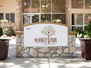 The front entrance sign to Mckinley Park