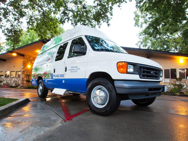 The front view of the Mckinley Park van